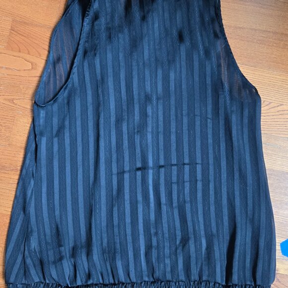 Sleek Black Bedo Sheer Blouse with shiny striped lines - Picture 2 of 2